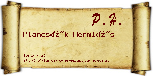 Plancsák Hermiás névjegykártya